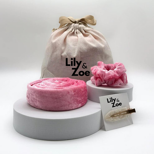 Lily & Zoe Heatless Curling Set - Overnight Hair Curlers to Sleep in, Heatless Curls, Heatless Hair Curler Overnight Curls, Heatless Curling Hairband, No Heat Soft Curlers to Sleep in - Blush